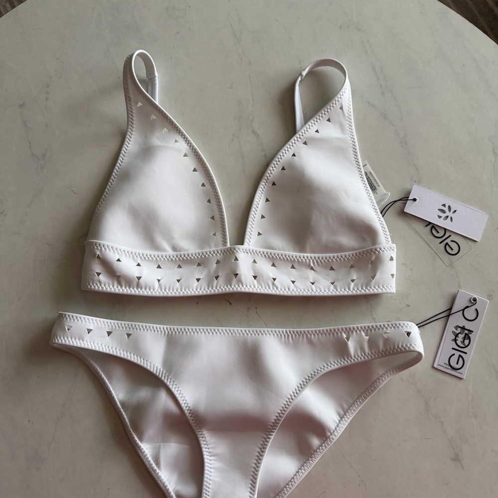 New Gigi C Linda laser cut white bikini size L - Picture 5 of 10